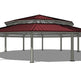 Dodecagon Two Tiers Steel Structure Park Gazebo 40' | Model # GAZD2T