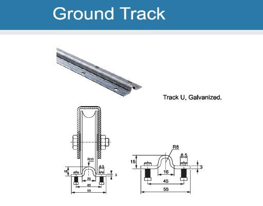Galvanized Sliding Gate Ground Track U Profile 1 Meter Long Per Run 3.33' | Model # GTU ( Pack of 30 Meters )