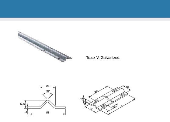 Galvanized Sliding Gate Ground Track V Profile 1 Meter Long Per Run 3.33' | Model # GTV ( Pack of 30 Meters )