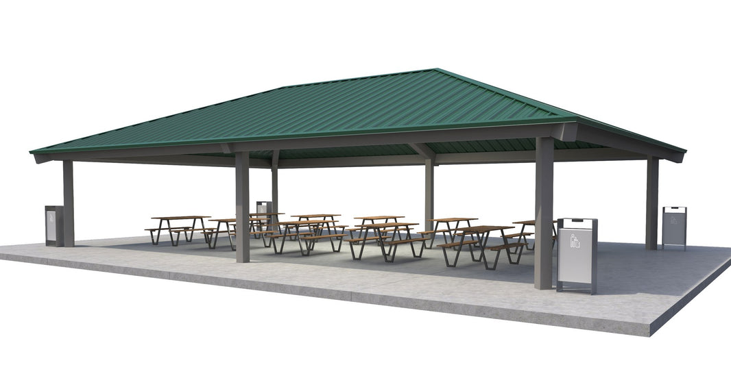 Biltmore Rectangular Steel Structure Park Gazebo 20' x 40' | Model # GAZR
