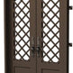 Wrought Iron Double Swing Front Door | Modern Grille Design | Clear Glass Operating Windows | Model # IWD 895