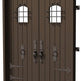 Wrought Iron Double Swing Front Door | Historical Grille Design | Clear Glass Operating Windows | Model # IWD 896