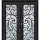 Wrought Iron Double Swing Front Door | Square top with top window | Model # IWD 904