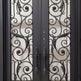 Wrought Iron Double Swing Front Door | Square top with top window | Model # IWD 936