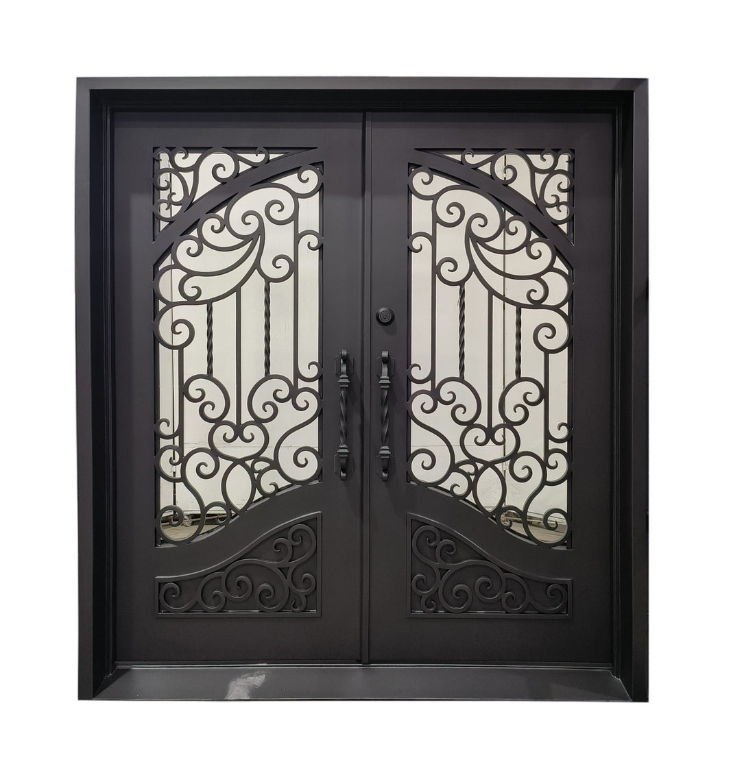 Wrought Iron Vatican Iron Door | Square Top With kickplate | Model # IWD 943