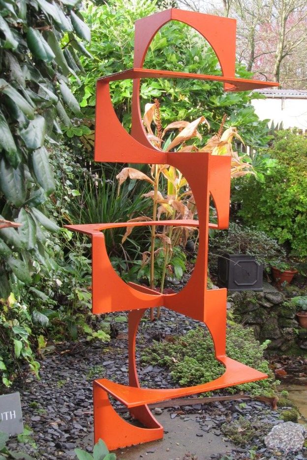 Angular abstract sculpture that explores line form and space- Metal Art Decorative Peace | Metal Art Accent - Model # MA1181
