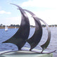 Three Sail Sculpture - Metal Art Decorative Garden Work - Model # MA1194