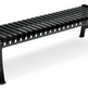 Metal Benches Aluminum Frame Casting & Steel Slat Seating | Without Back & Arms | Model MB182-BL