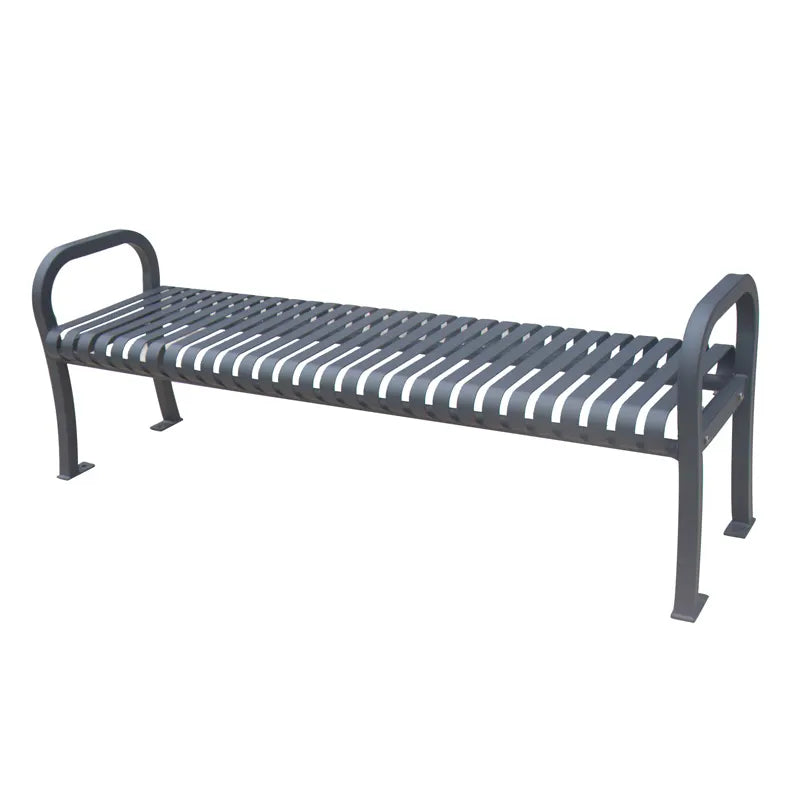 Metal Benches Aluminum Frame Casting & Steel Slat Seating | With Hand & without Backrest | Model MB186-BL