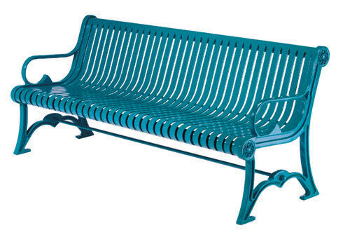 Metal Benches Aluminum Frame Casting & Steel Slat Seating | Model # MB193