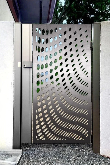 Laser Cut Artistic Circular Design Metal Yard Gate| Modern Fabrication Metal Garden Gate | Made in Canada – Model # 805