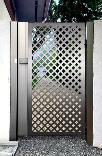 Laser Cut Artistic Small Square Design Metal Yard Gate| Modern Fabrication Metal Garden Gate | Made in Canada – Model # 809