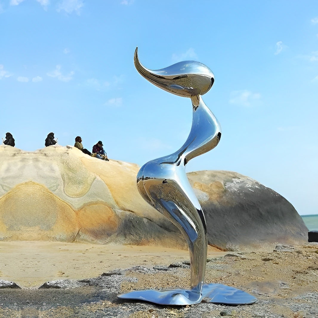 Abstract Figure Sculpture Modern Metal Seaside Decor Model # MSC1307