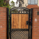 Sturdy Wrought Iron Metal with wood Yard Gate | Custom Fabrication Spiral Vintage Iron Back Yard Gate | Made in Canada – Model # 871