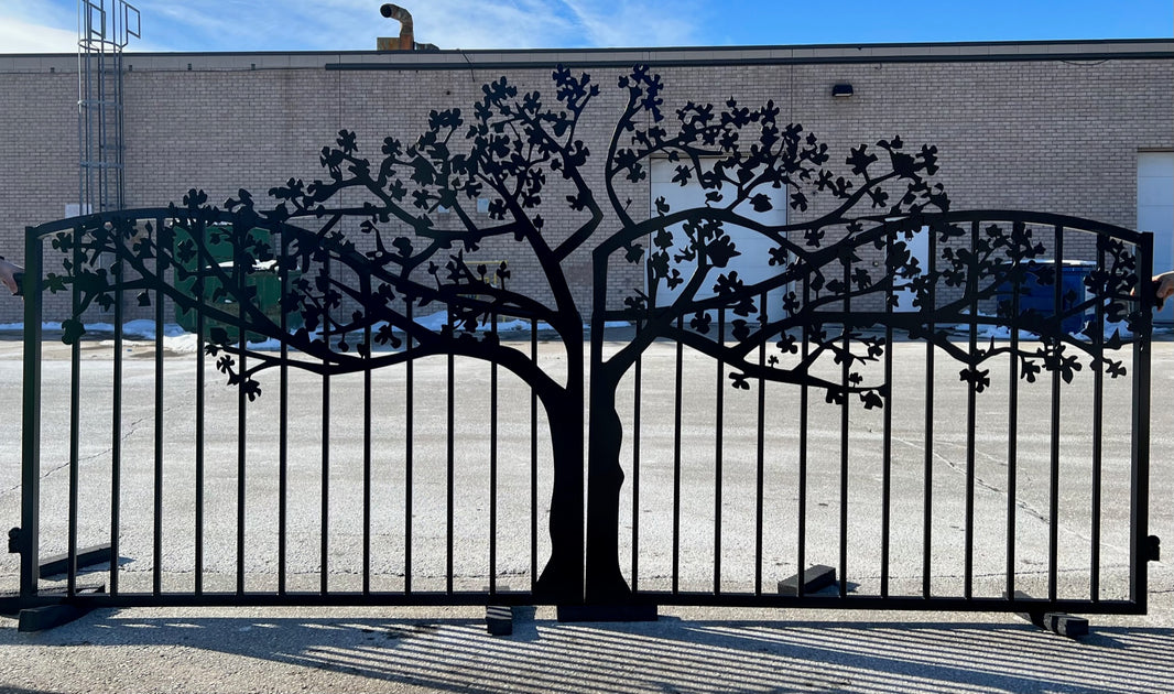 Oak Tree Cut-Out Driveway Gate | Model # 053-Taimco