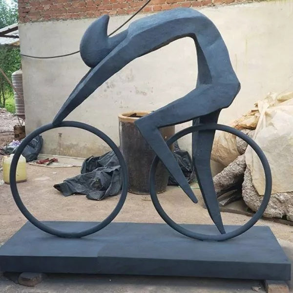 Bronze cyclist sculpture | outdoor decor for gardens | Model MSC1341