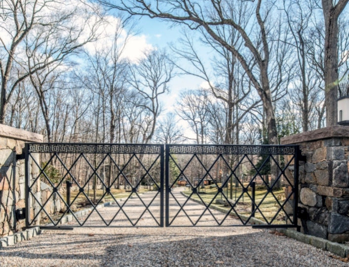 Maze Design Entrance Gate | Custom Fabricated Wrought Iron | Heavy Duty Driveway Gate | Made in Canada – Model # 854