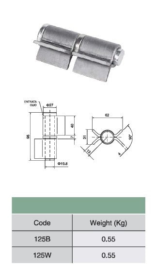 Open Weld Hinge With Bearing & Washer | Model # OWHB-125 ( Pack of 100 )
