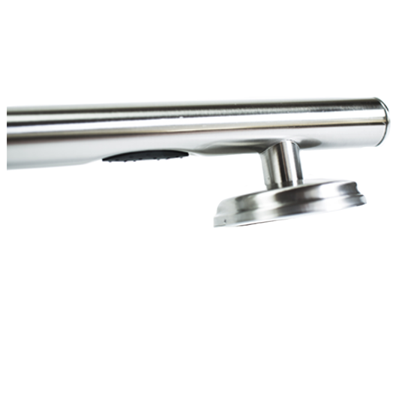 Bronte Straight Decorative Grab Bar with capped Ends multiple Nubby Rubber Grip 1.25” Stainless Steel chrome Finish. 24" Long (Copy)