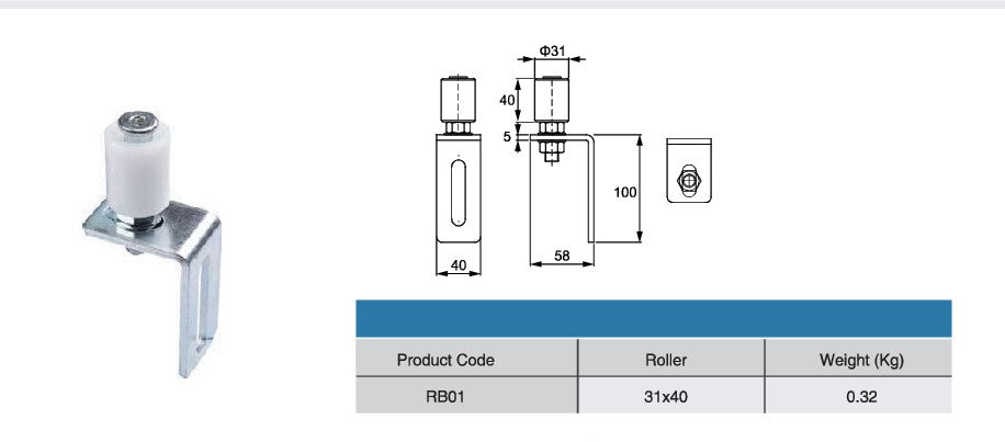 Slide Door or Gate Roller Guide Bracket | Model # RB01 (Pack of 100 )-Taimco