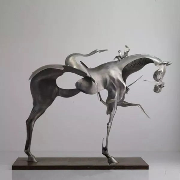 Contemporary Metal Horseman Sculpture for Hotel and Villa Decoration Model # SSS1231