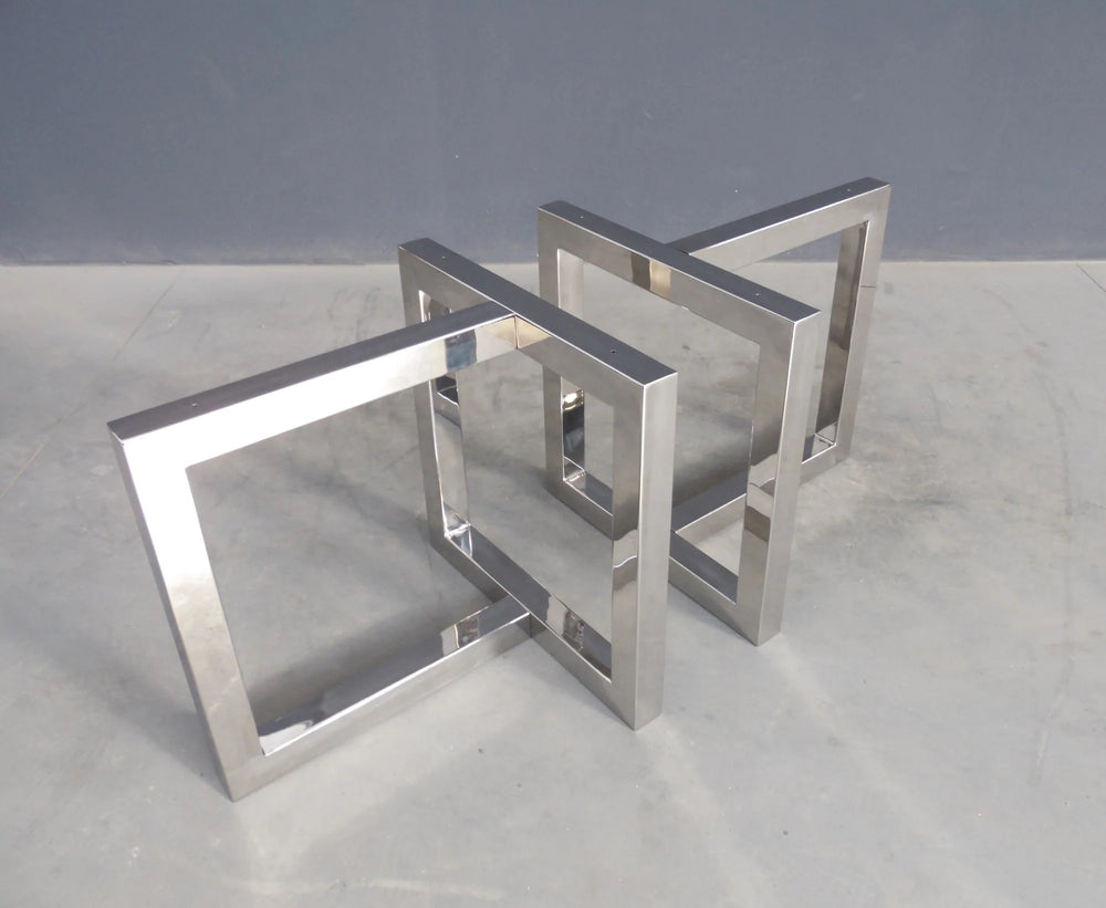 Modern Square Design Stainless Steel Table Legs | Classic Fabrication Stainless Steel Table Legs Qty 2 - for Home, Desk Table, Office &amp; Kitchen| Made in Canada – Model # TLSS 515