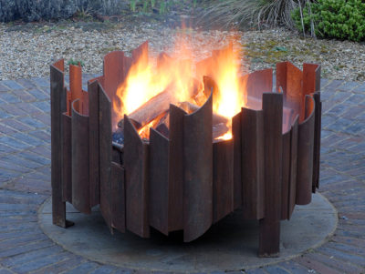 Bamboo Style Solid Steel Outdoor Fire Pit | Custom Fabricated Wood Burning Fire Pit | Made in Canada – Model # WBFP660