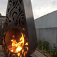 Stunning Corten Outdoor Fireplace | Fire Pit Wood Rack for Indoor & Outdoor | Made in Canada - Model # WBFP664