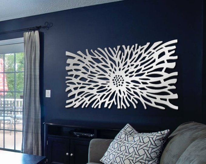 Floral Metal Art Panel - Unique Laser Cut Metal Wall Art - Metal Living Room Decor | Laser Cut Art | Made in Canada - Model # WD908