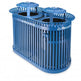 Metal Outdoor Slatted Steel Trash - Two Compartment Recycling / Trash Receptacle - Model WR217