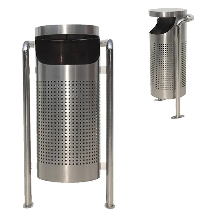 Stainless Steel Round shape Garbage Bin | Special Design and Standing Feature | Model WR223