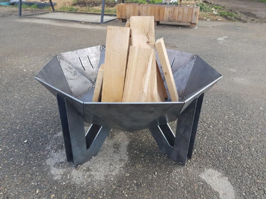 Octagonal Design Wood Burning Fire Pit | Heavy Duty High-Heat Black Steel Fire Bowl | Made in Canada – Model # WBFP632