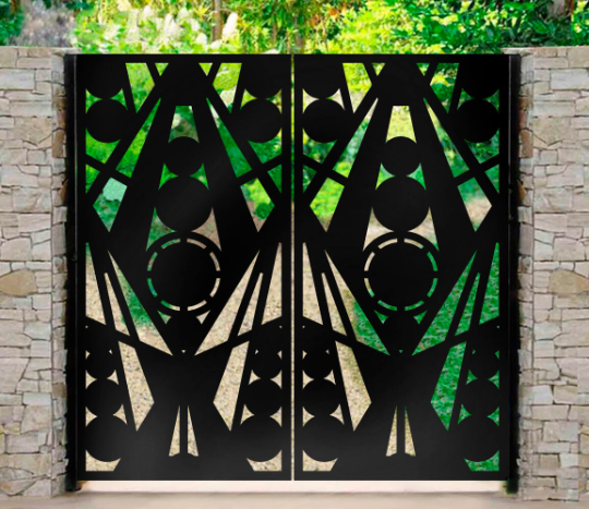 Modern Laser Cut Diamond Design Metal Side Walk Gate| Custom Fabrication Metal Garden Gate | Made in Canada – Model # 292