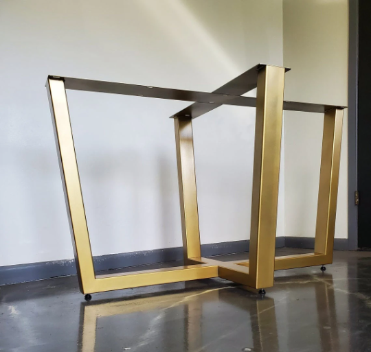 Modern Dual Cross U-shape Steel Table Legs |Unique Decorative Art Steel Table Legs for Home, Desk Table, Computer Desk, Office &amp; Kitchen| Made in Canada – Model # TL624